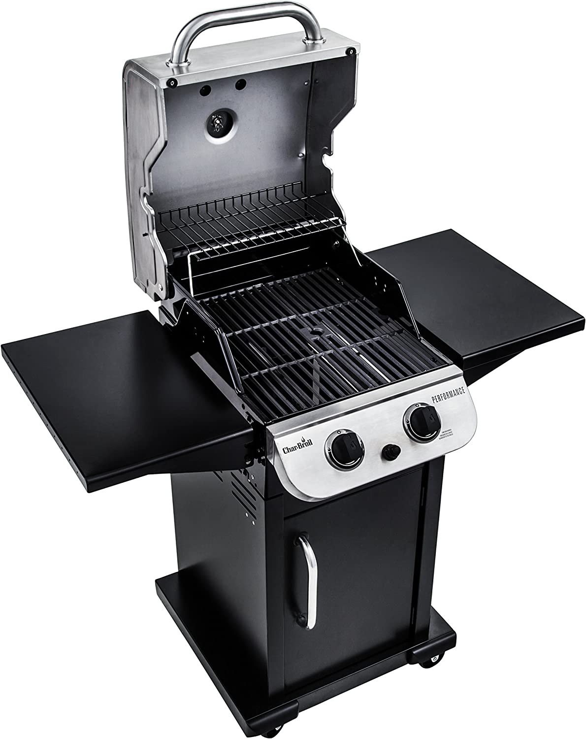 Char-Broil 463673519 Performance Series 2-Burner Cabinet Liquid Propane Gas Grill, Stainless Steel