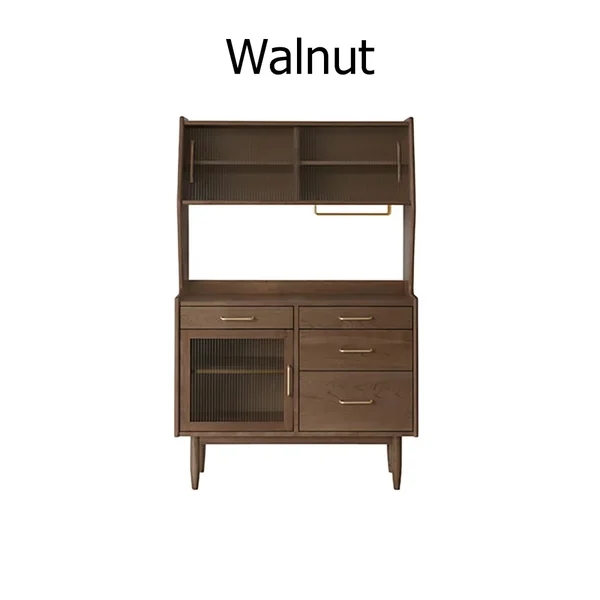 Prosy Mid-Century Modern Natural Sideboard with 3 Doors & 3 Shelves & 3 Drawers in Small