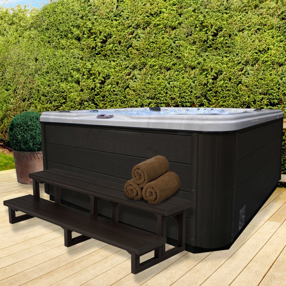 【Sports&Outdoors】American Spas 7 - Person 56 - Jet Acrylic Square Hot Tub with Ozonator and Built-In Speaker