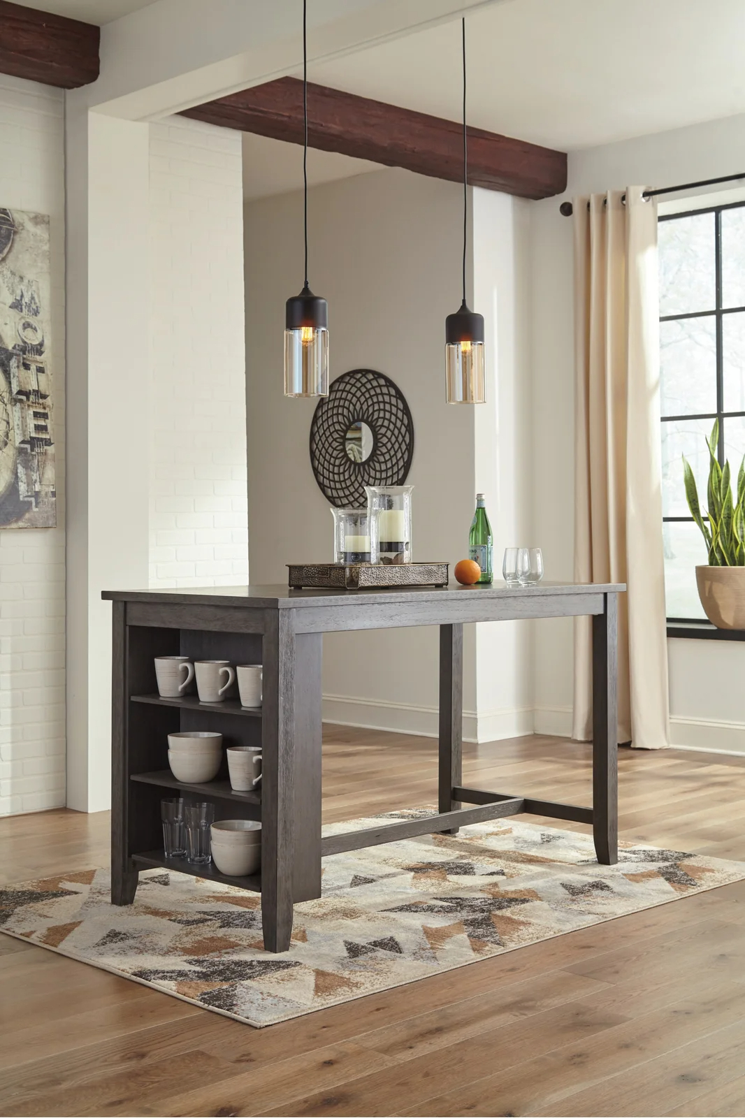 【Furniture】4 - Person Bar Furniture Counter Height Dining Set